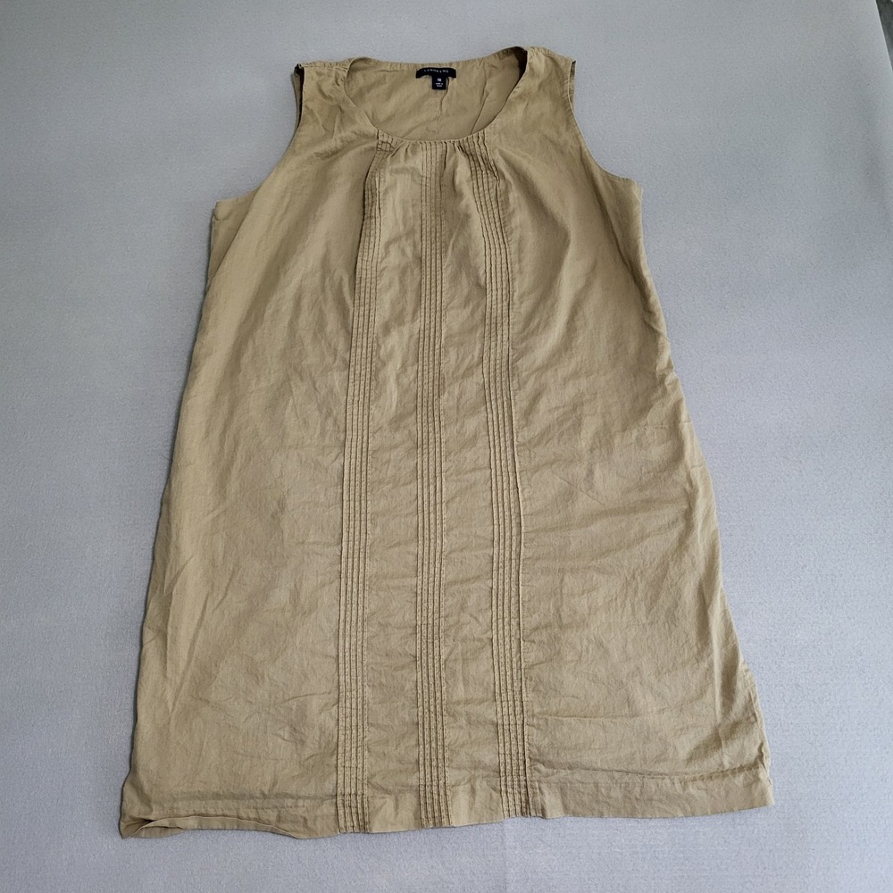 Lands' End Sleeveless Sheath Dress Khaki Women's Size 18 Plus Pockets
